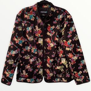 Requirements Floral Print Quilted Jacket